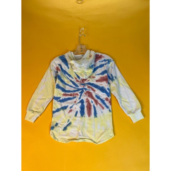 Love Fire Hi Lo Tie Dye Hooded Pullover Sweatshirt Youth Girls XS Multicolor NWT - Picture 5 of 5